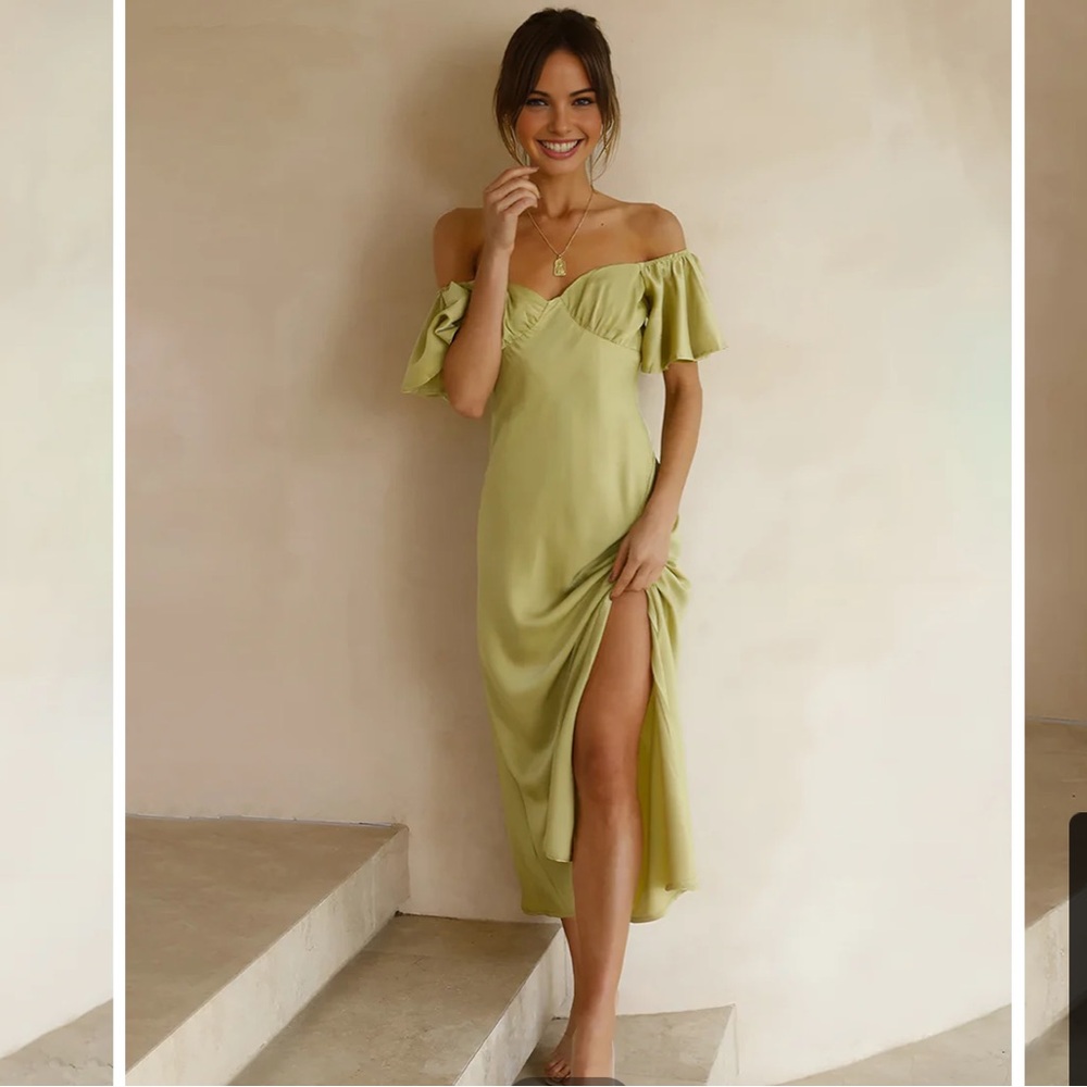 Beautiful Ruffle Sleeve Split Long Dress - COMMENSE - NEW WITH TAGS!